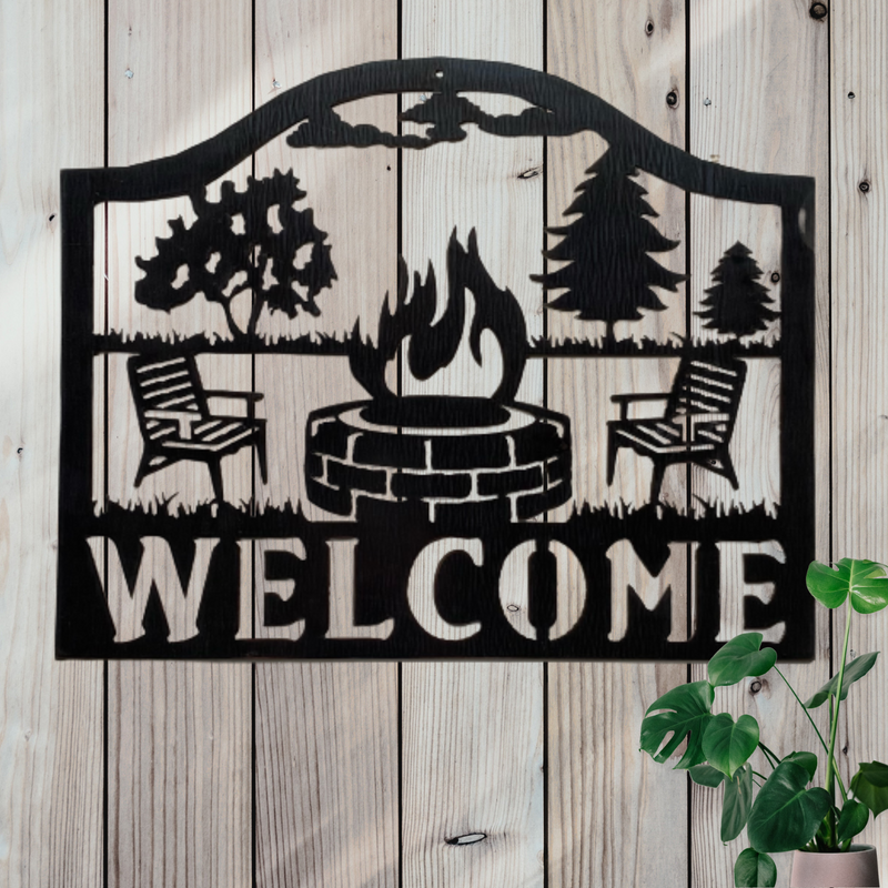 Campfire Monogram Metal Sign