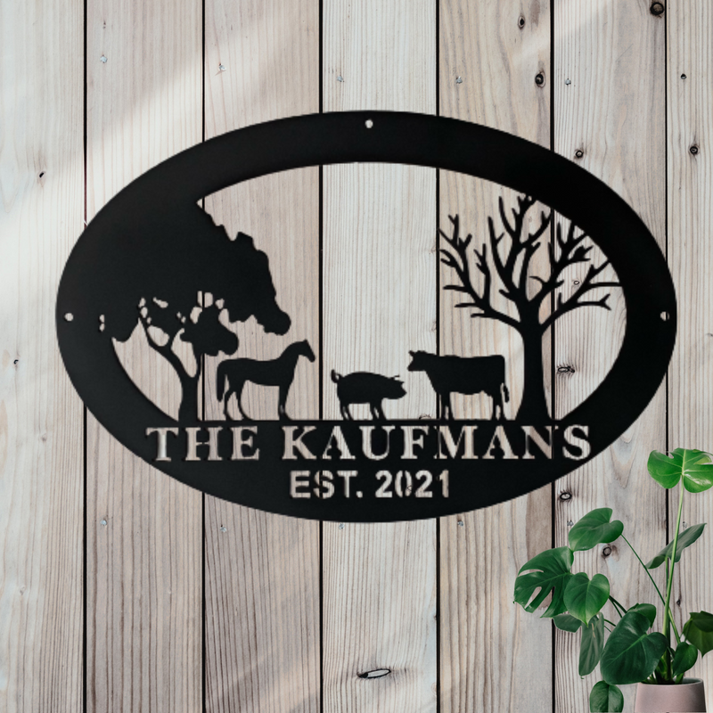 Farm Animals Personalized Metal Sign