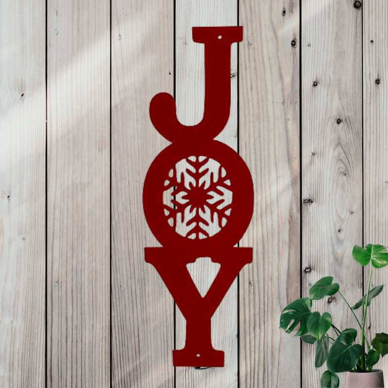Joy Snowflake Metal Sign