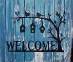 Birdhouse Welcome Metal Signs