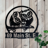 Owl Monogram Metal Sign