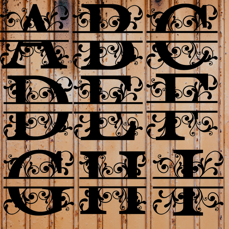 Fancy Split Letter Monogram Metal Sign – CM Signs & Decor
