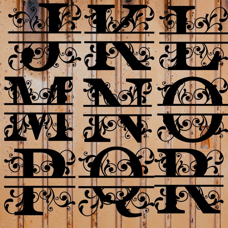 Fancy Split Letter Monogram Metal Sign – CM Signs & Decor