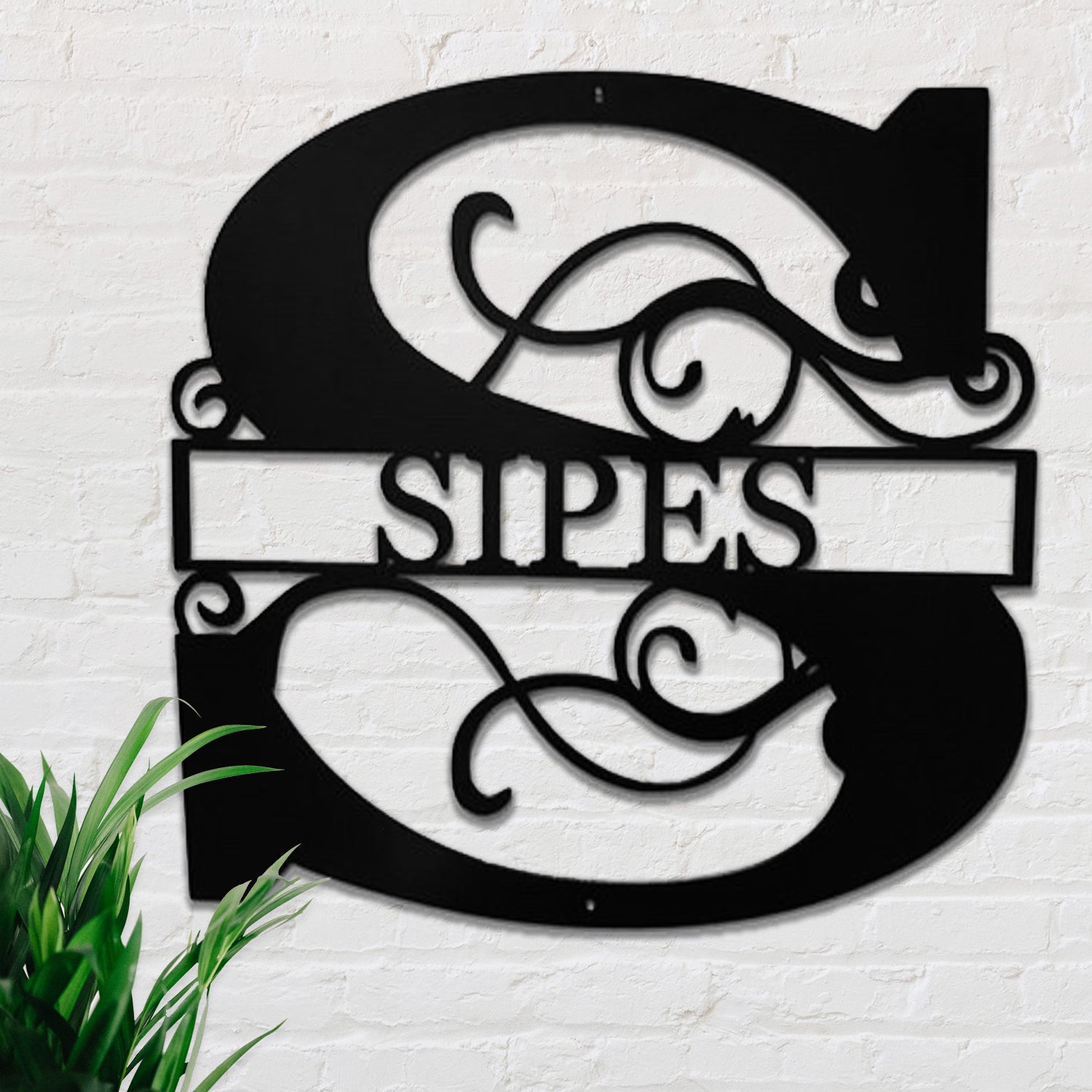 Classic Split Letter Monogram Metal Sign – CM Signs & Decor
