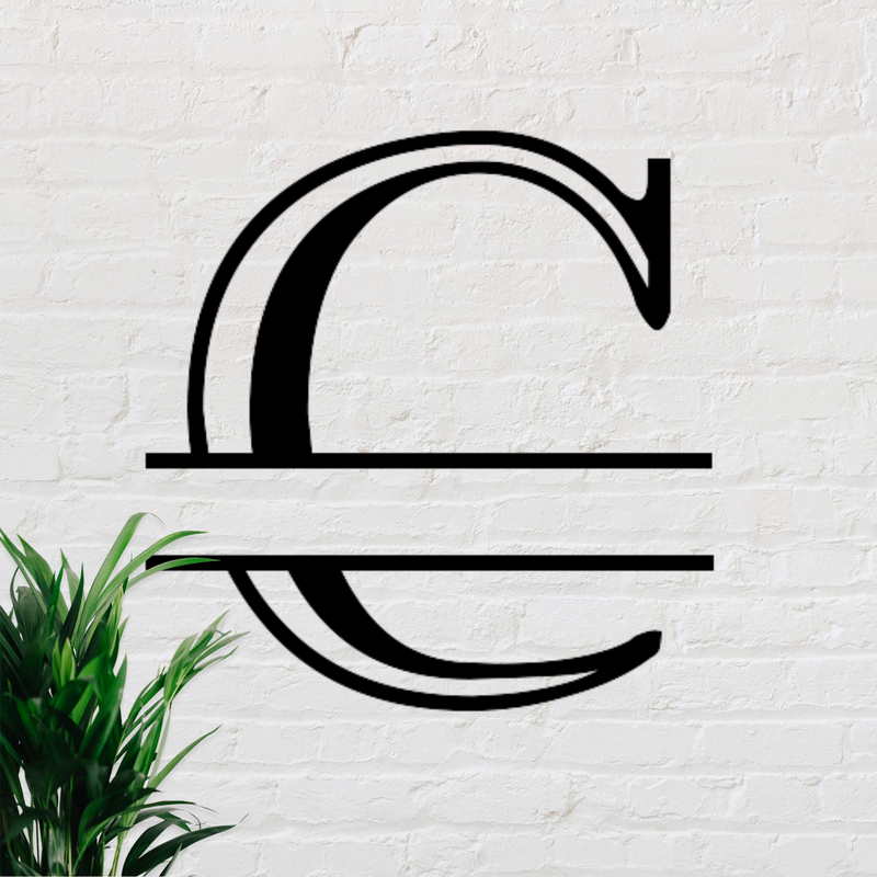 Outline Split Letter Monogram Metal Sign – CM Signs & Decor
