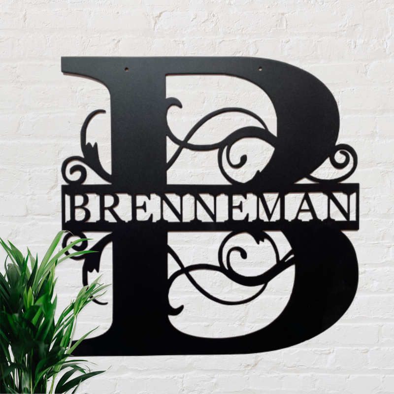 Classic Split Letter Monogram Metal Sign – CM Signs & Decor