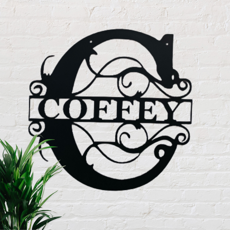 Classic Split Letter Monogram Metal Sign – CM Signs & Decor