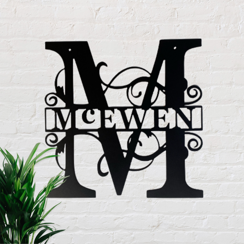 Classic Split Letter Monogram Metal Sign – CM Signs & Decor