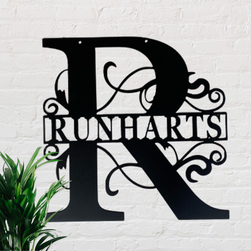 Classic Split Letter Monogram Metal Sign – CM Signs & Decor
