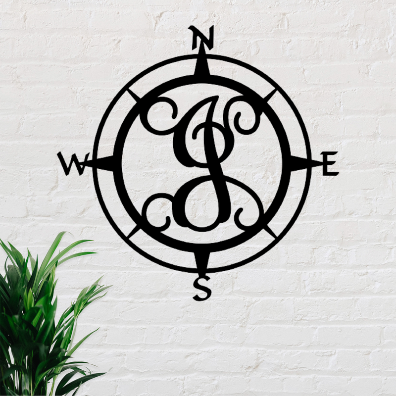 Compass Monogram Metal Sign – CM Signs & Decor