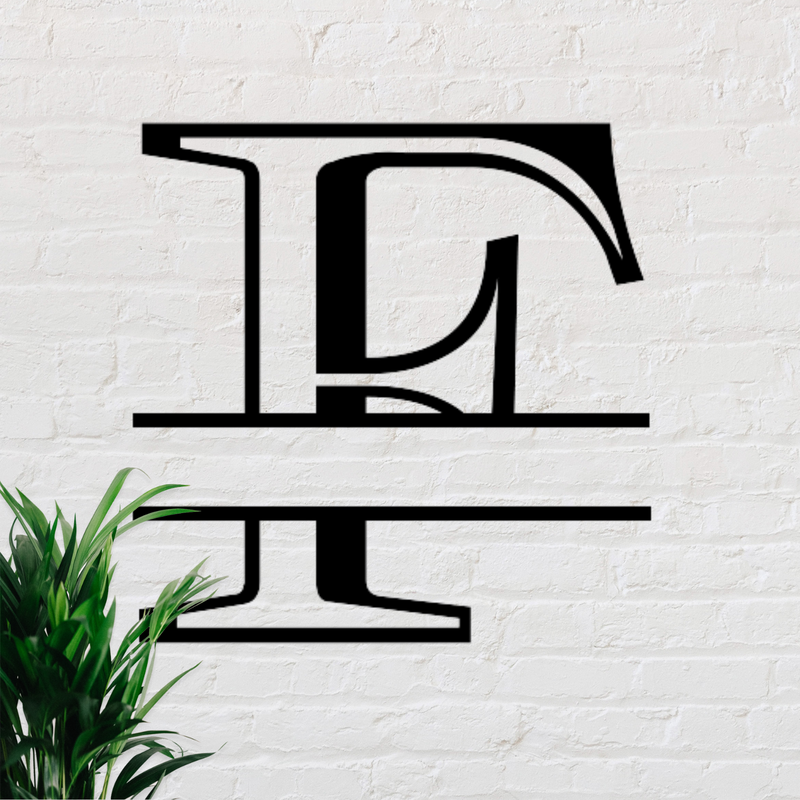 Outline Split Letter Monogram Metal Sign – CM Signs & Decor