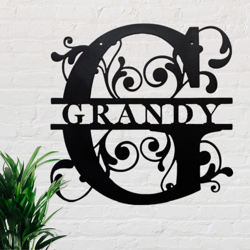 Fancy Split Letter Monogram Metal Sign – CM Signs & Decor
