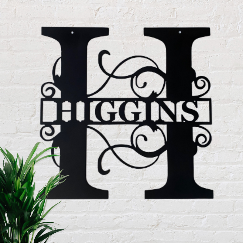 Classic Split Letter Monogram Metal Sign – CM Signs & Decor