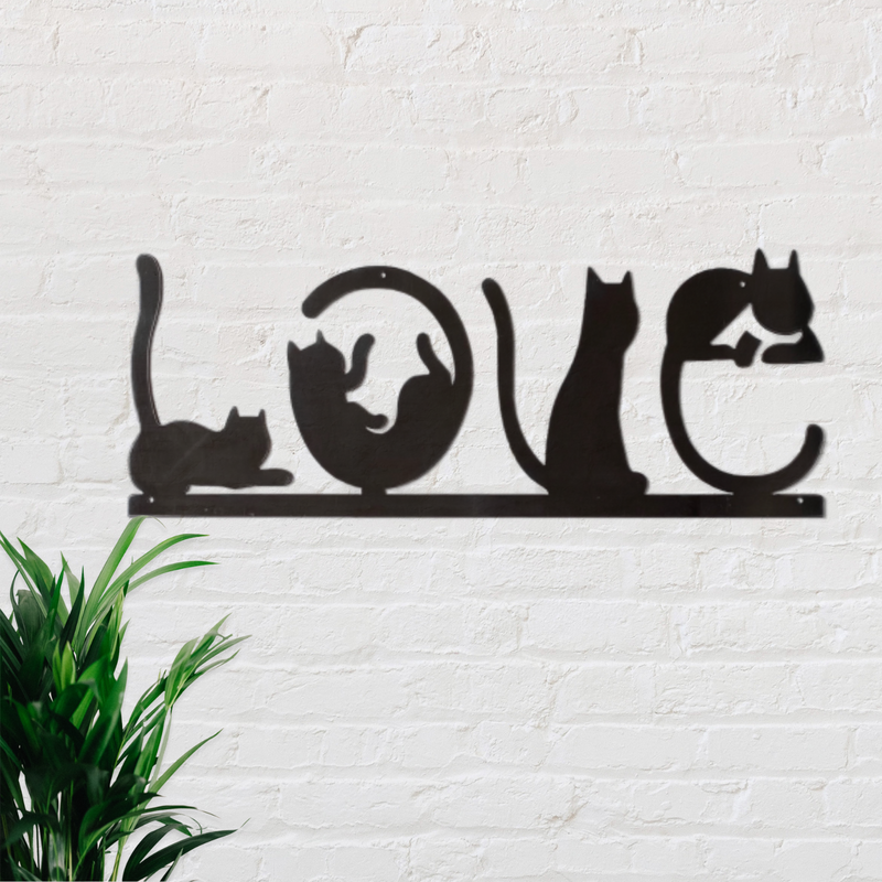 Love Cats Metal Sign
