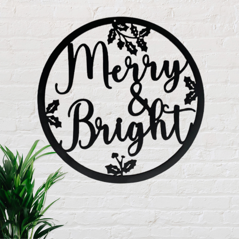 Merry & Bright Metal Christmas Wreath