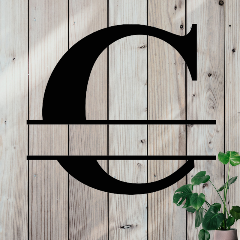 Simple Split Letter Monogram Metal Sign – CM Signs & Decor