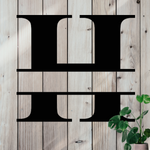 Simple Split Letter Monogram Metal Sign