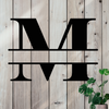 Simple Split Letter Monogram Metal Sign