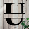 Simple Split Letter Monogram Metal Sign