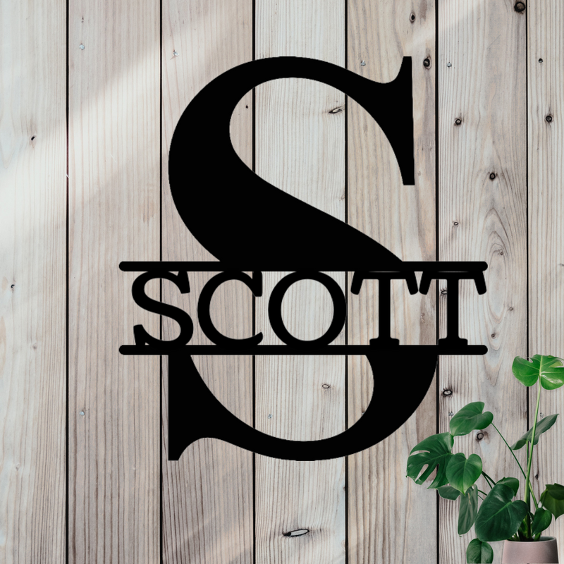 Simple Split Letter Monogram Metal Sign – CM Signs & Decor